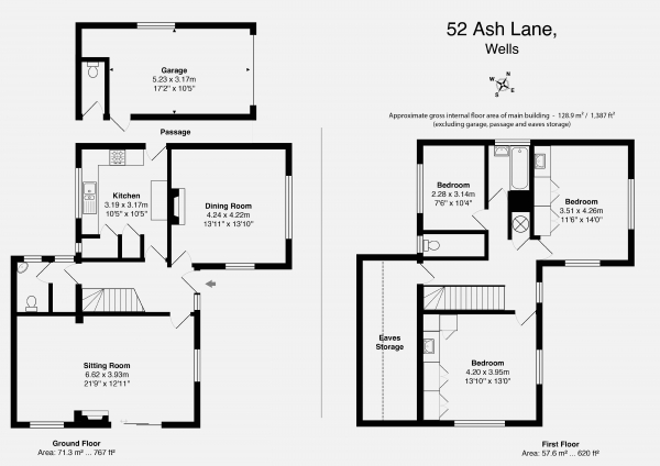 Floor Plan Image for 3 Bedroom Detached House for Sale in Ash Lane, Wells