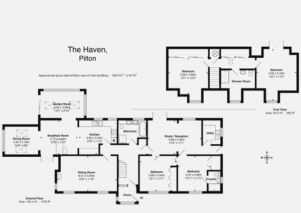 Floor Plan for 4 Bedroom Detached House for Sale in PILTON, Pilton, BA4, 4BG - Guide Price &pound850,000