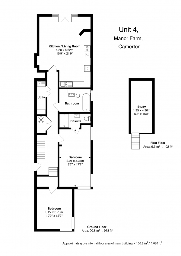 Floor Plan Image for 2 Bedroom Barn Conversion for Sale in 4 Manor Farm, Camerton, Nr. Bath