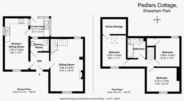 Floor Plan Image for 6 Bedroom Detached House for Sale in Sharpham Park, Nr. Glastonbury & Street