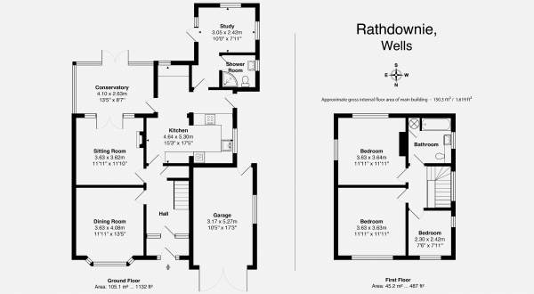 Floor Plan Image for 4 Bedroom Detached House for Sale in Between Wells and Wookey