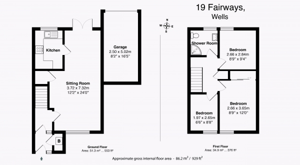 Floor Plan Image for 3 Bedroom Semi-Detached House for Sale in WELLS