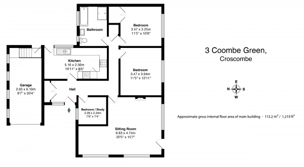 Floor Plan Image for 3 Bedroom Detached Bungalow for Sale in Croscombe, Wells