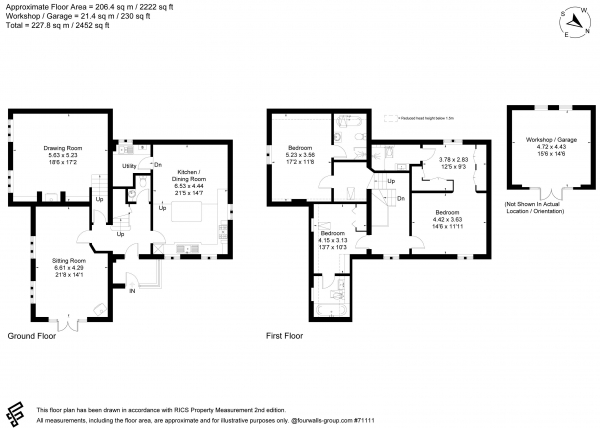 Floor Plan for 3 Bedroom Detached House for Sale in Litton, Chew Valley, Litton, BA3, 4PW - Guide Price &pound825,000