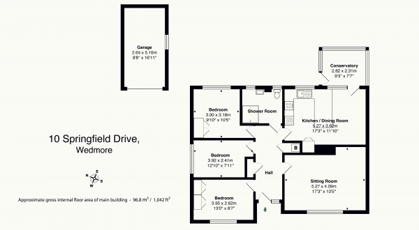 Floor Plan Image for 3 Bedroom Detached Bungalow for Sale in Springfield Drive, Wedmore