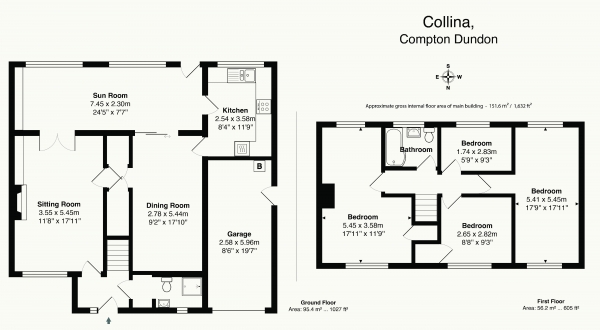 Floor Plan Image for 4 Bedroom Detached House for Sale in Ham Lane, Compton Dundon