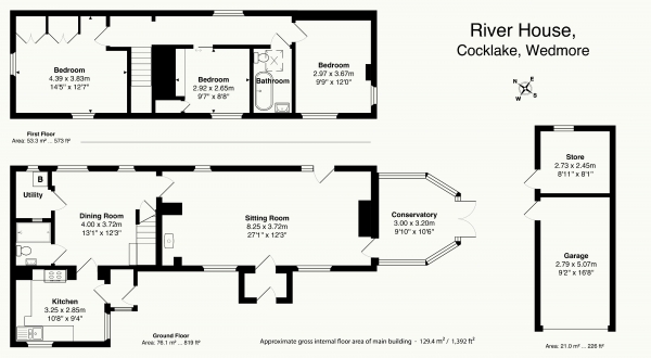 Floor Plan Image for 3 Bedroom Detached House for Sale in Bartletts Bridge, Wedmore