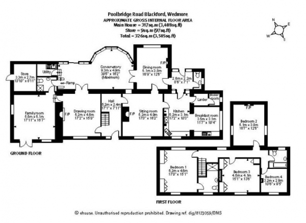 Floor Plan Image for 4 Bedroom Detached House to Rent in BLACKFORD, NEAR WEDMORE