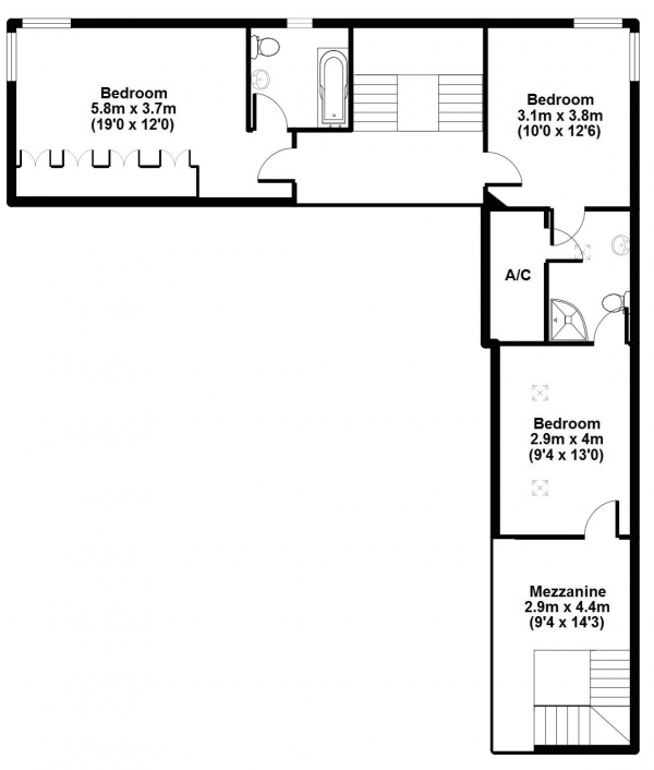 Floor Plan Image for 4 Bedroom Detached House to Rent in Central Wells