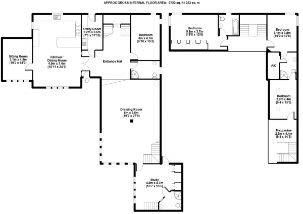 Floor Plan Image for 4 Bedroom Detached House to Rent in Central Wells