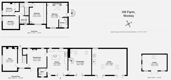 Floor Plan for 4 Bedroom Detached House for Sale in Rural setting near Wells, Wookey, BA5, 1NN - Offers in Excess of &pound650,000