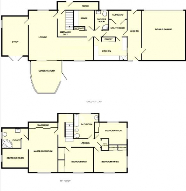 Floor Plan Image for 4 Bedroom Property to Rent in Three minutes from Castle Cary Station