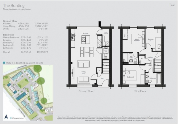 Floor Plan Image for 3 Bedroom End of Terrace House to Rent in Bartlett Square, Castle Cary