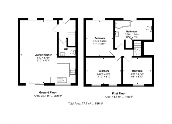 Floor Plan Image for 3 Bedroom Property to Rent in Gladstone Road, Brighton