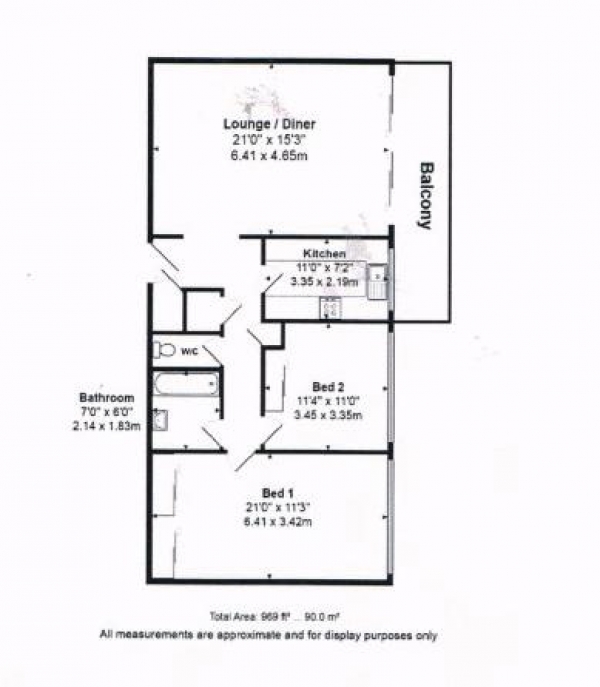 Floor Plan Image for 2 Bedroom Flat to Rent in St Margarets Place, Brighton