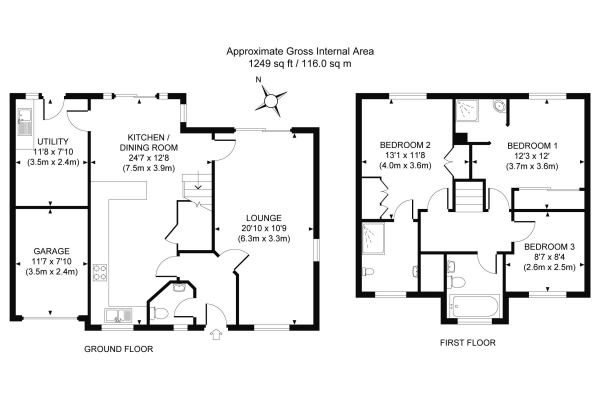 Floor Plan Image for 3 Bedroom Detached House for Sale in Capenors, Burgess Hill