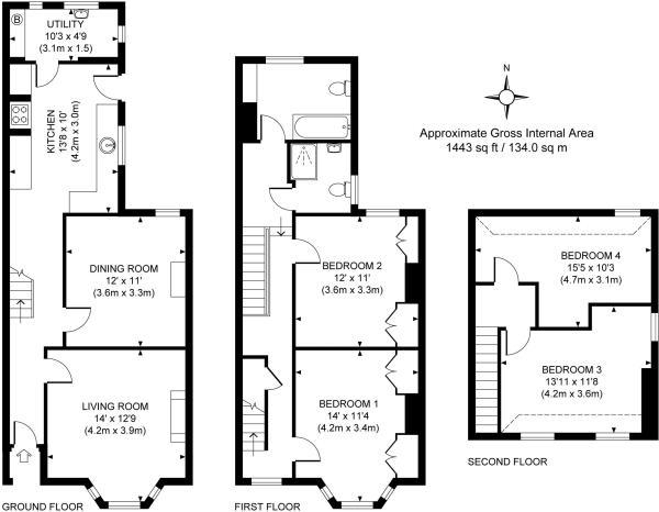 Floor Plan Image for 4 Bedroom Semi-Detached House for Sale in Gloucester Road, Burgess Hill