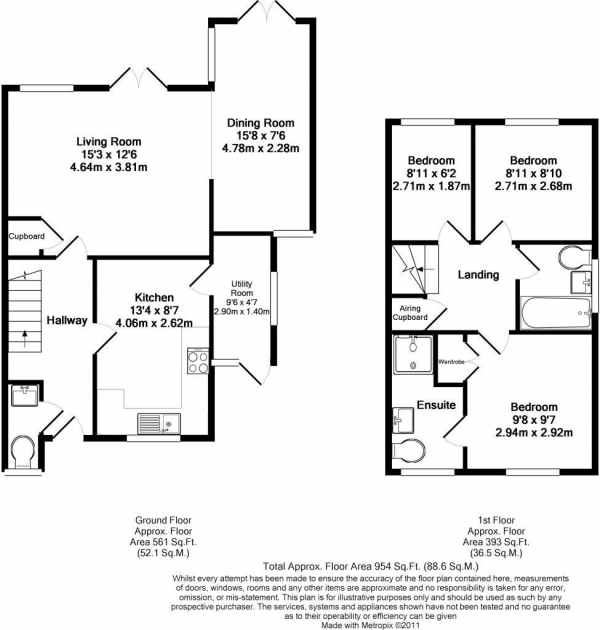 Floor Plan Image for 3 Bedroom Semi-Detached House for Sale in Warelands, Burgess Hill