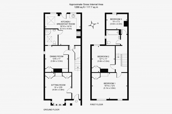 Floor Plan Image for 3 Bedroom Semi-Detached House for Sale in Western Road, Hurstpierpoint,, Hassocks