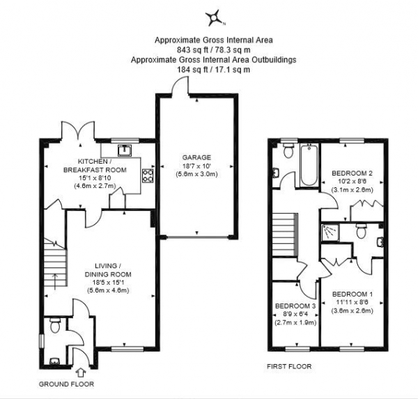 Floor Plan Image for 3 Bedroom Detached House for Sale in Chestnut Drive, Hassocks