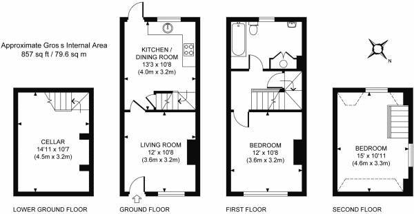 Floor Plan Image for 2 Bedroom Terraced House for Sale in Keymer Terrace, Keymer Road, Hassocks