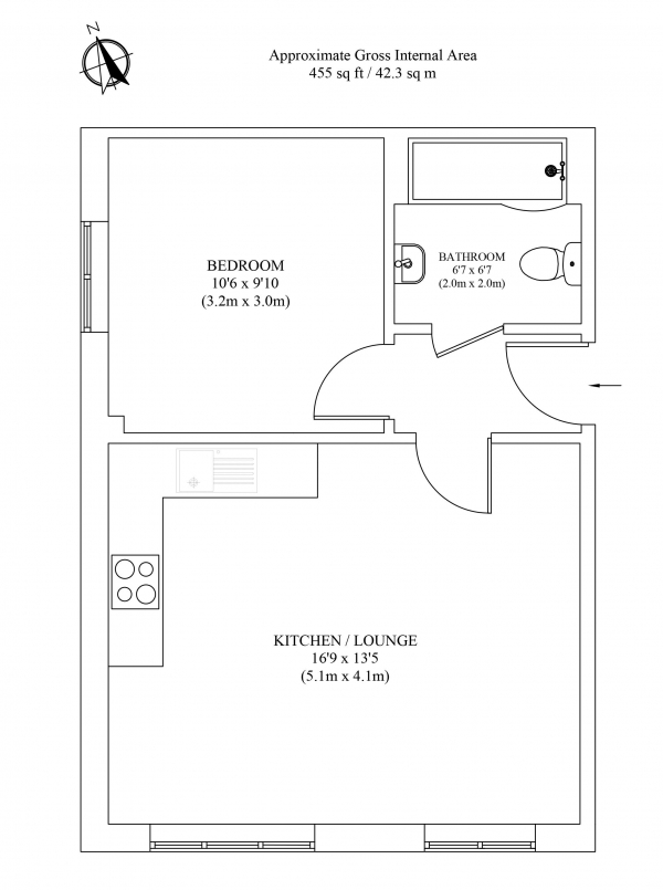 Floor Plan Image for 1 Bedroom Apartment for Sale in Cants Lane, Burgess Hill