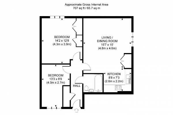 Floor Plan Image for 2 Bedroom Apartment for Sale in Larkspur Drive, Burgess Hill