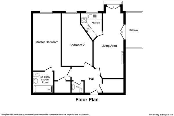 Floor Plan Image for 2 Bedroom Retirement Property for Sale in Dane Court, Mill Green, Congleton