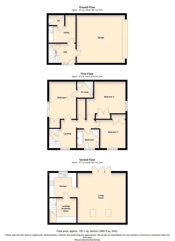 Floor Plan Image for 3 Bedroom Detached House for Sale in Whitemore, Congleton