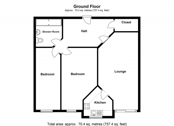 Floor Plan Image for 2 Bedroom Apartment for Sale in Apple Close, West Heath