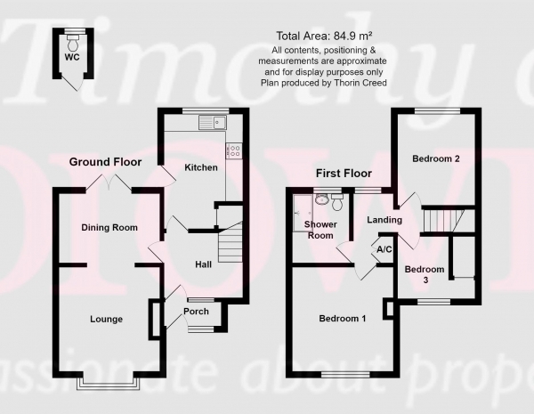 Floor Plan Image for 3 Bedroom Semi-Detached House for Sale in Newcastle Road, Astbury