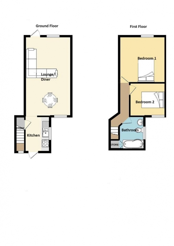 Floor Plan Image for 2 Bedroom Terraced House for Sale in Hillfields, Congleton
