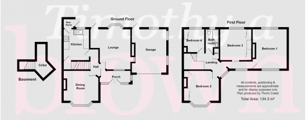 Floor Plan Image for 4 Bedroom Property for Sale in Newcastle Road, West Heath, Congleton