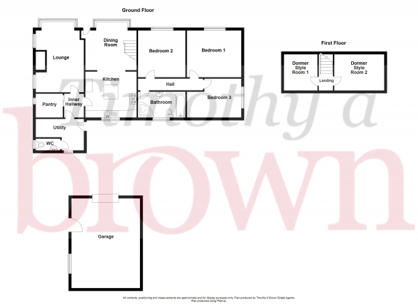 Floor Plan for 3 Bedroom Detached Bungalow for Sale in Sugar Street, Rushton Spencer, Rushton Spencer, SK11, 0SQ -  &pound450,000