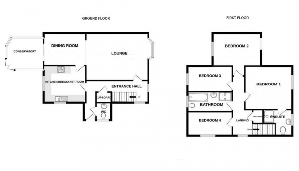 Floor Plan Image for 4 Bedroom Link Detached House for Sale in Hinckley Court, Congleton