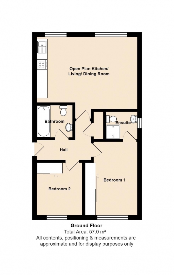 Floor Plan Image for 2 Bedroom Ground Flat for Sale in Canal Road, Congleton