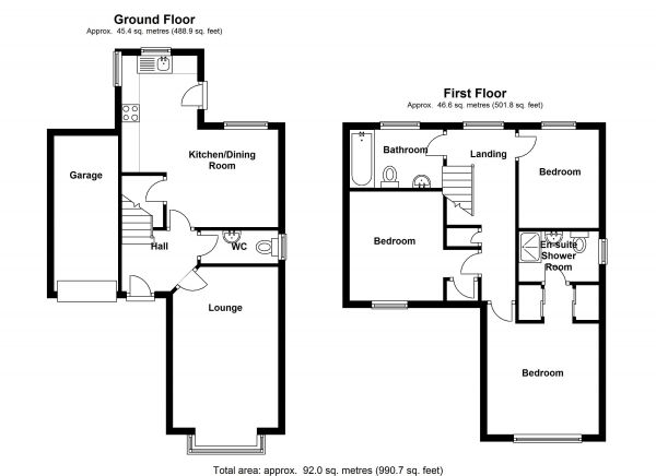 Floor Plan Image for 3 Bedroom Detached House for Sale in Oakworth Close, Congleton