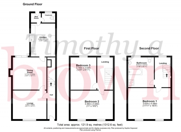 Floor Plan Image for 3 Bedroom Terraced House for Sale in Lower Heath, Congleton