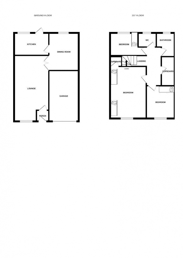 Floor Plan Image for 3 Bedroom Detached House to Rent in Whitegate Close, Middlewich