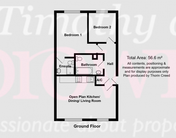 Floor Plan Image for 2 Bedroom Apartment for Sale in Canal Road, Congleton