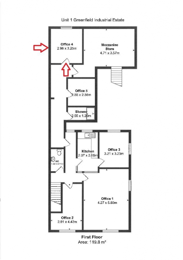 Floor Plan Image for Office to Rent in Greenfield Industrial Estate, Congleton