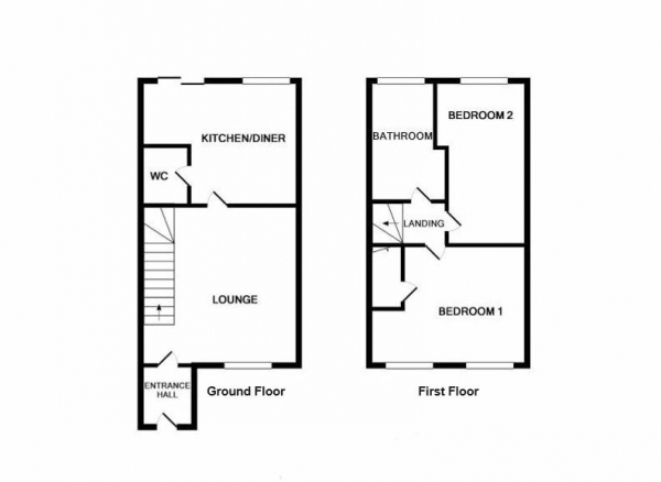 Floor Plan Image for 2 Bedroom Terraced House for Sale in Parker Way, West Heath, Congleton