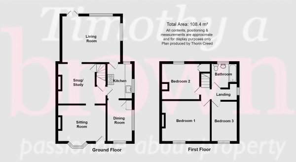 Floor Plan Image for 3 Bedroom Semi-Detached House for Sale in Primitive Street, Mow Cop