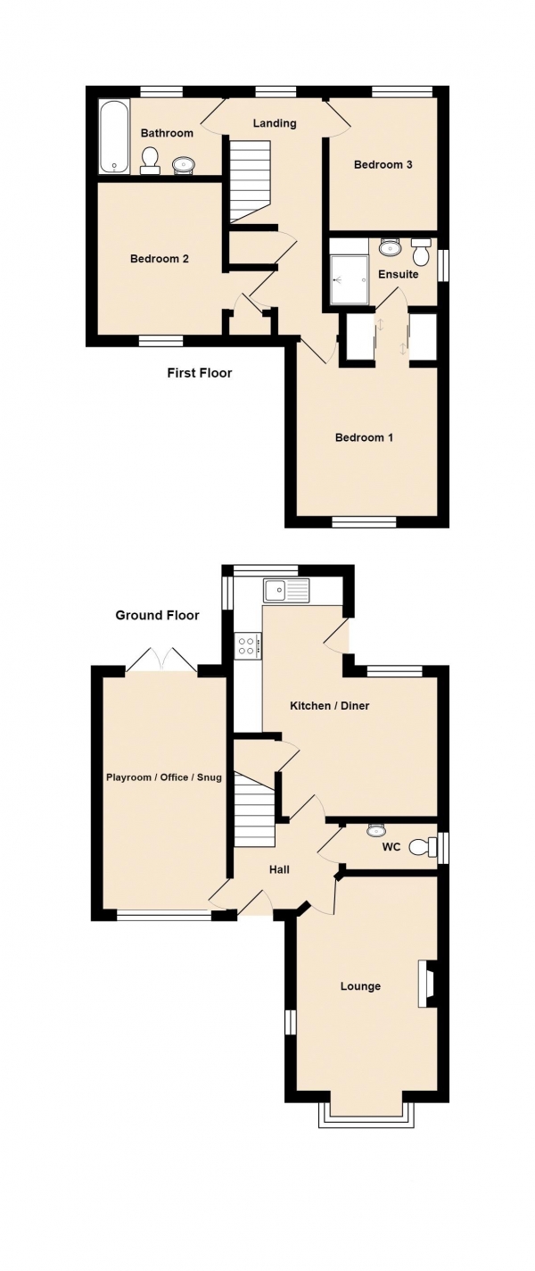 Floor Plan Image for 3 Bedroom Detached House for Sale in Oakworth Close, Congleton