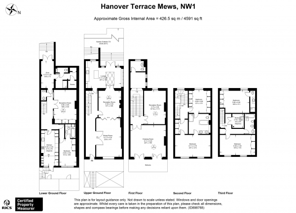 Floor Plan for 5 Bedroom Terraced House to Rent in Hanover Terrace, Regents Park, London NW1, Regents Park, NW1, 4RJ - £17000  pw | £73667 pcm
