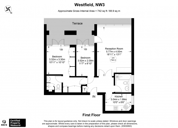 Floor Plan Image for 2 Bedroom Apartment for Sale in Kidderpore Avenue, Hampstead, London NW3