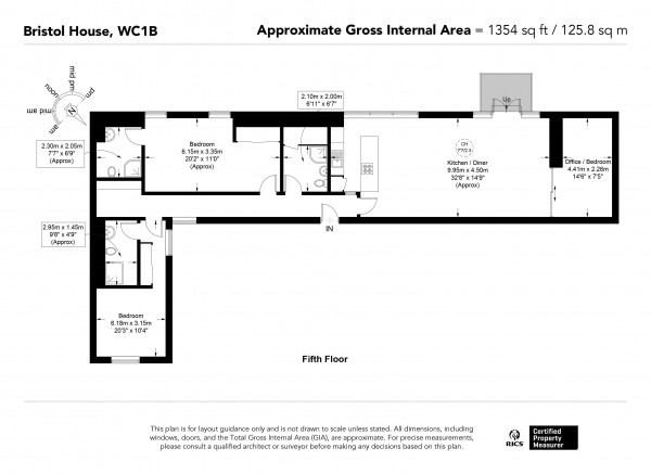 Floor Plan Image for 3 Bedroom Apartment for Sale in Bristol House, Southampton Row, Holborn, London WC1B