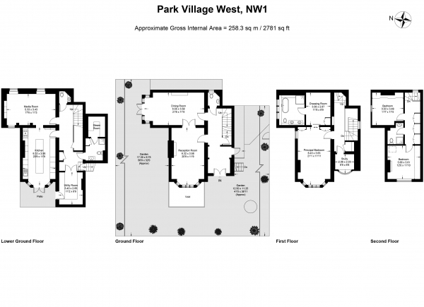 Floor Plan Image for 4 Bedroom Detached House to Rent in Park Village West, Regents Park, London NW1