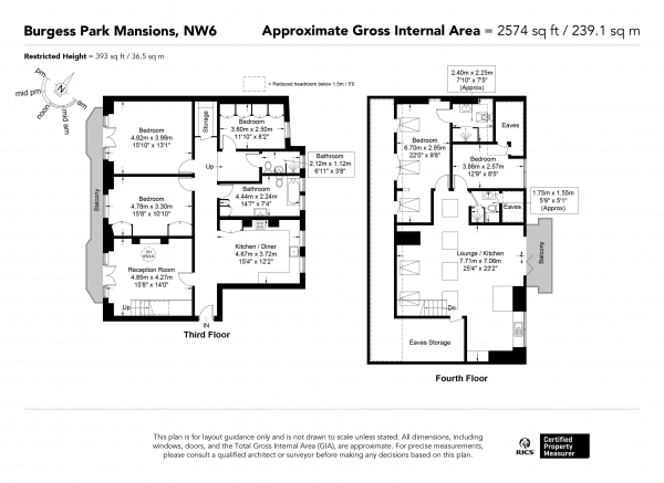 Floor Plan Image for 5 Bedroom Apartment for Sale in Fortune Green Road, West Hampstead, London NW6