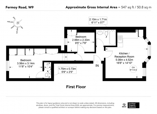 Floor Plan Image for 2 Bedroom Apartment for Sale in Fermoy Road, Maida Vale, London W9